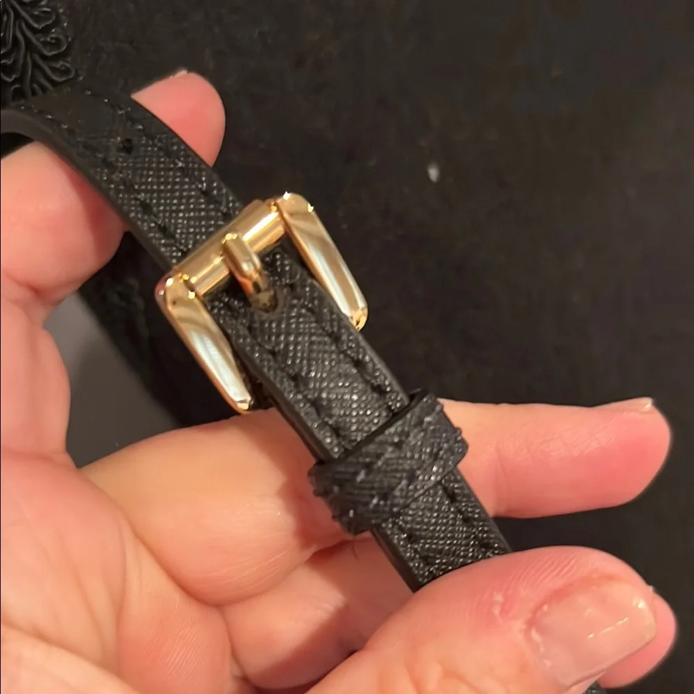 Michael Kors Black Clutch with Gold Hardware